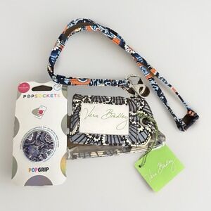 Vera Bradley 3 Piece Lot Lanyard Only Key Ring Luggage Tag PopSocket Bundle‎